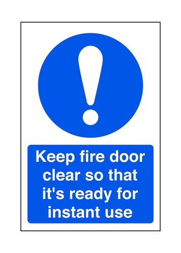 Keep fire door clear that - door,