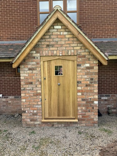 Solid oak entrance - door, and