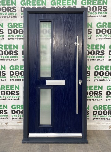 Mavy blue front door - door, composite