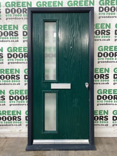 Green composite front door - composite,