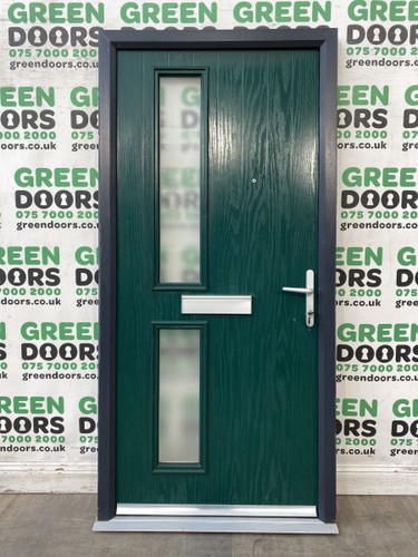 Green front entrance door - front,