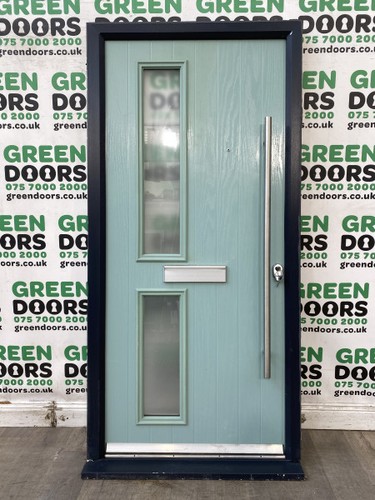 Modern blue composite door - blue,