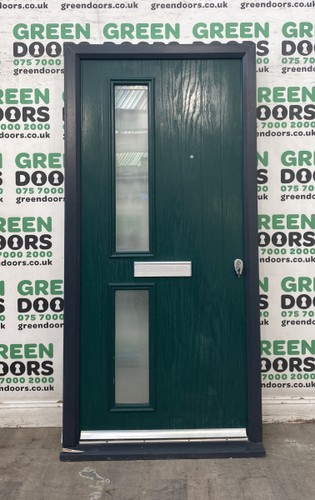 Green composite front door - green,