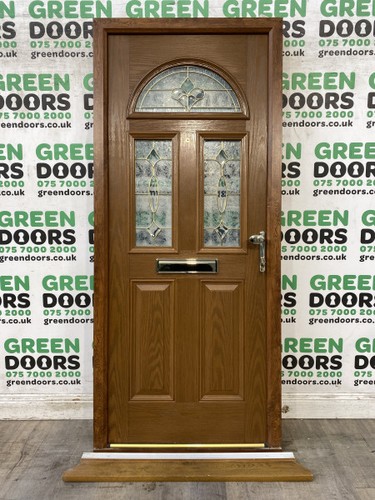 Golden oak front door - front,